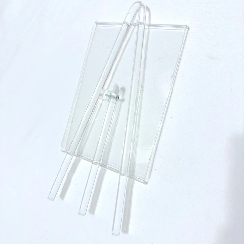 CONTAINER STORE 5”x10” Clear Acrylic Picture Frame Easel Stand Holds 5x7 Photo